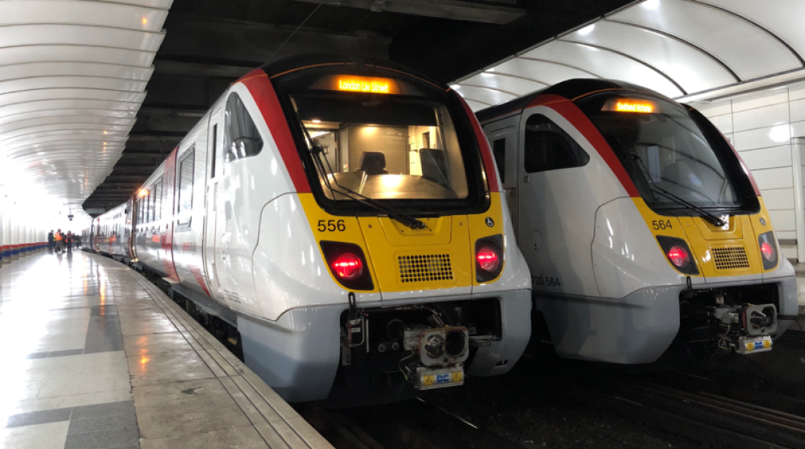 New Greater Anglia trains at London Liverpool Street station.