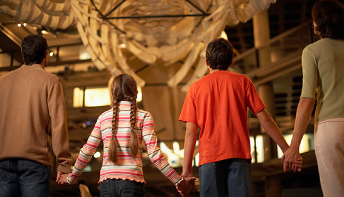 A family visiting the Natural History Museum