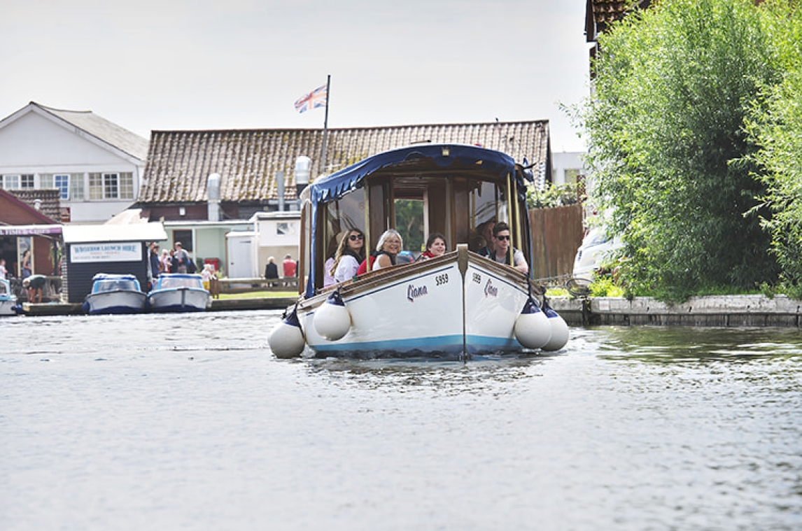 White boat on a river