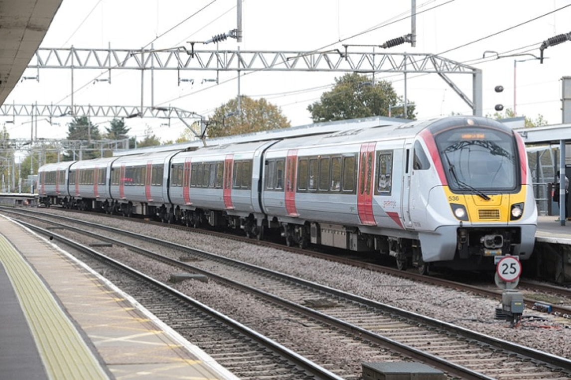 New train at station platform