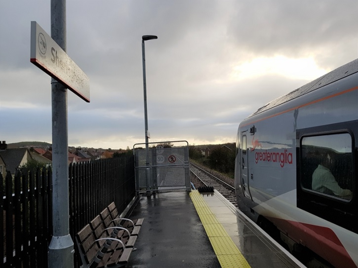 New train at Sheringham platform