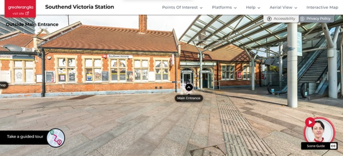 Station entrance from Southend Victoria station virtual tour