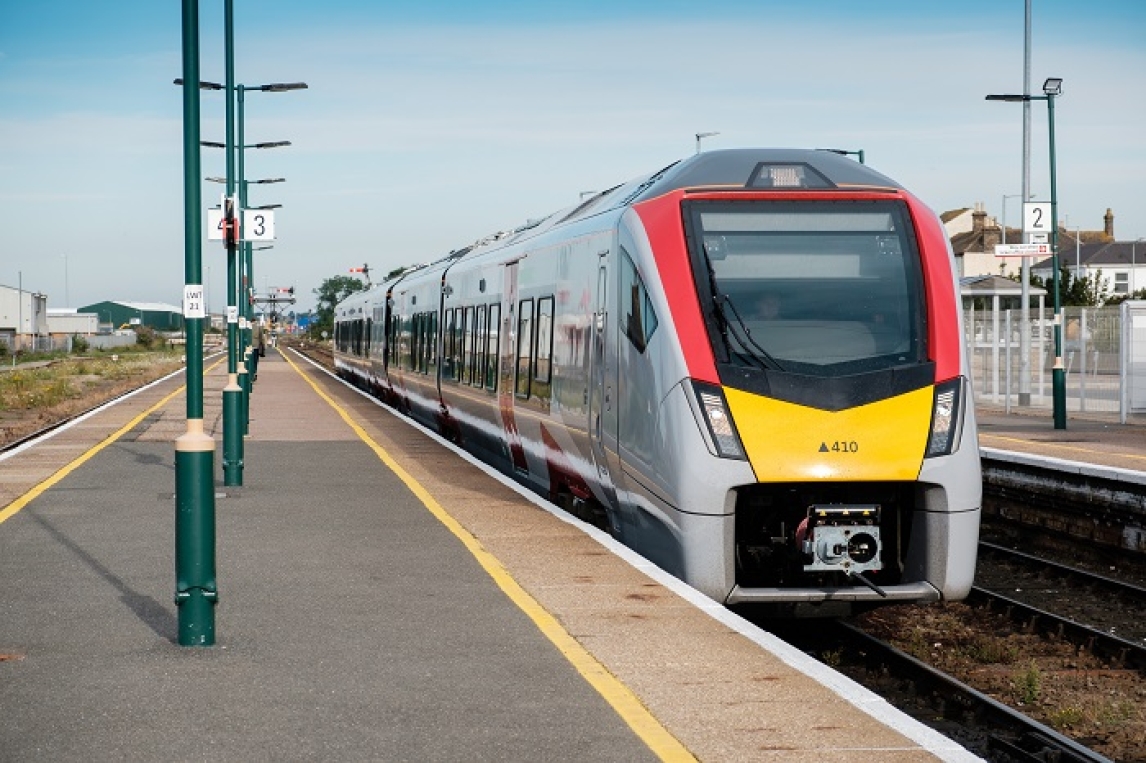 Greater Anglia Train pulled up at platform