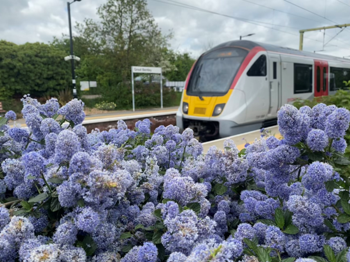 Greater Anglia train passes through Great Bentley